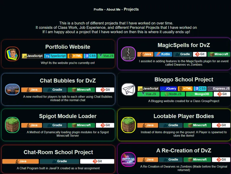 Portfolio v1 Screenshot 3